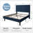 Modern Corduroy Upholstered Platform Bed Frame With Adjustable Headboard, Under Bed Storage, No Box Spring Required, Full Size,Queen Size,King Size,Multiple Colors-1039970798-1039970785