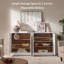 Meuble Velora moderne de 62 po en placage de frêne cannelé – Buffet et console multimédia avec poignées en laiton, noir et blanc-347267825