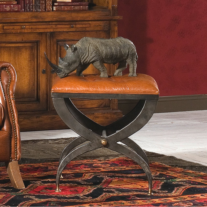Leather Accent Stool