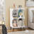4 Cube Bookcase, Open Cube Small Bookshelf Circle Arc Storage-1623658194