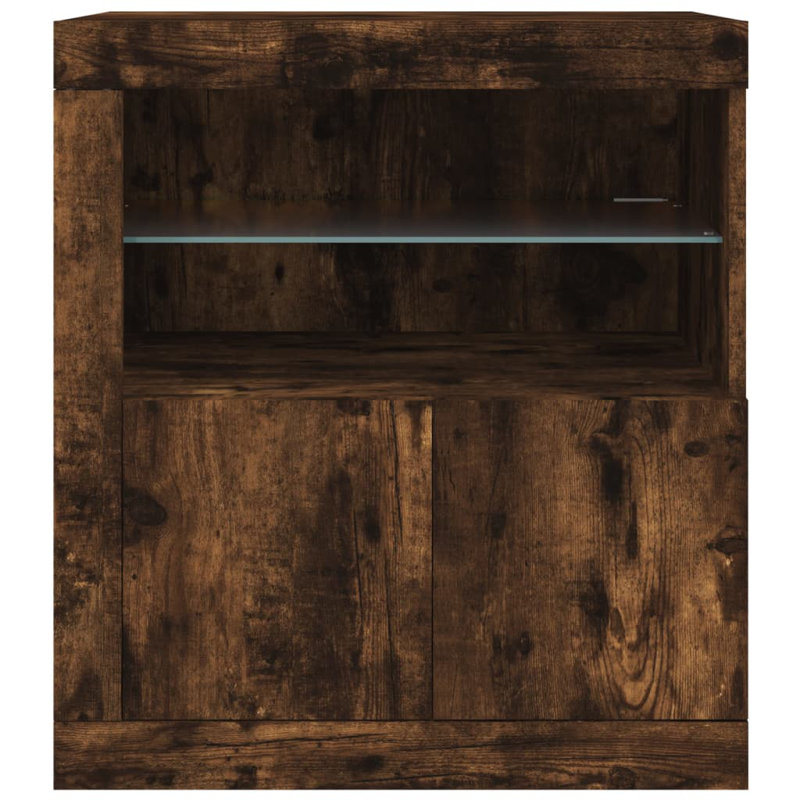 Basiliki Sideboard with LED Lights, Smoked Oak
