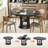 44‘’ Extendable Dining Table for 4-8 People, Round Dining Table with Scratch-Resistant MDF, Modern Kitchen Table with Noiseless Sliding & Storage, Dining Room Table, Black-1948416560