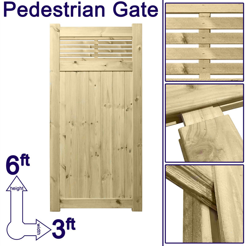 Kallas Pressure Treated (Tanalised) Wood Gate, 180cm H x 90cm W x 4.5cm D