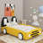 Twin Size Race Car-Shaped Platform Bed With Wheels-273999354