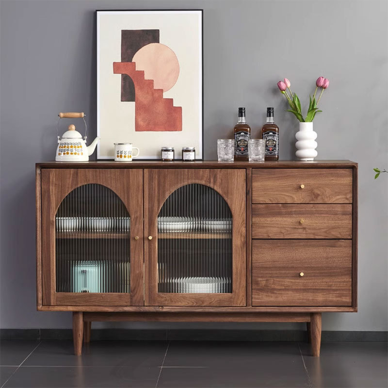 Buffet décoratif en verre, 33.46" H x 55.12" W x 15.75" D