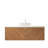Transparent Round Glass Sink Bathroom Vanity, 48" Floating Storage, Distinct Twill Aesthetics, Soft Closing Mechanism, White Finish Vanity With Crystal Basin, Plywood, Oak , Design, Close System-51547340
