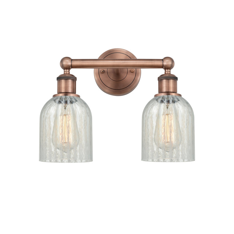 Éclairage pour meuble-lavabo à 2 lumières 14 po Reiko, Mouchette, Cuivre antique