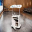 Chariot pour ordinateur portable ajustable avec rangement, idéal pour les espaces de travail ergonomiques et organisés