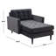 Chaise longue capitonnée à deux accoudoirs carrés-276628383