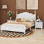 Lit plateforme double en bois Aalim et deux tables de chevet-961913358