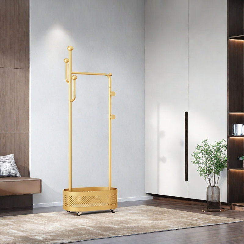 Luxury Coat Rack with Ball Hooks, Gold