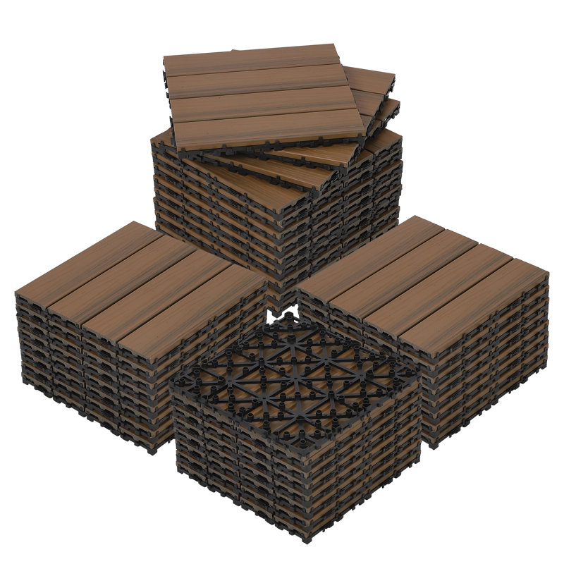Plancher en bois-plastique, carreaux emboîtables, plancher d'épissure décoratif résistant aux intempéries