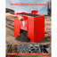 Boîte de ballast, tracteur à 3 points de catégorie 1, capacité de 800 lb, avec récepteur d'attelage standard de 2 pouces, accessoire de chargeur durable en acier robuste à grand volume avec porte coulissante de 3,2 pi³, rouge