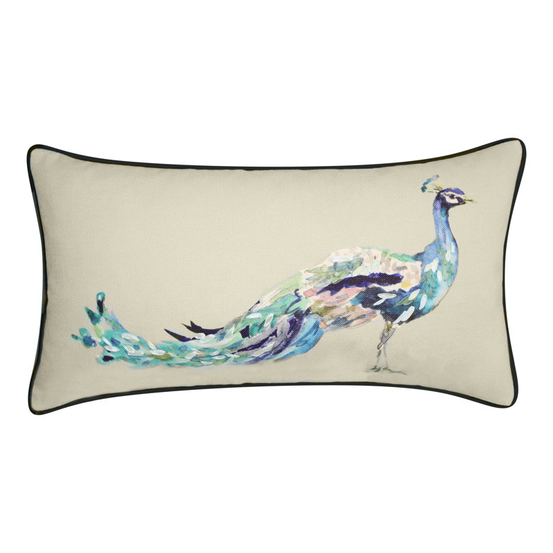 Coussin lombaire paon 14 po