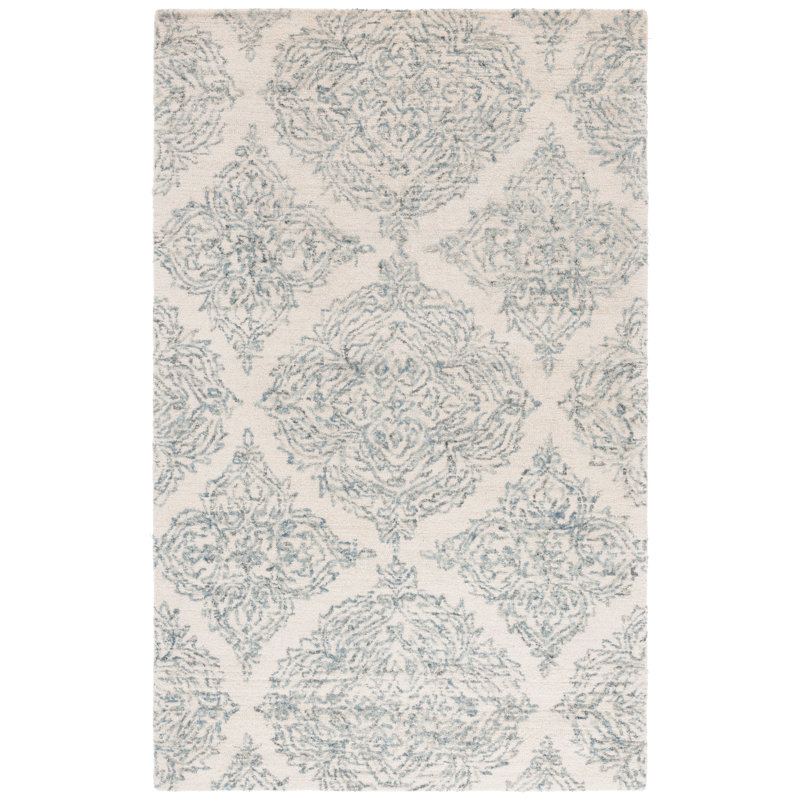Martha Stewart 300 Hand Tufted Wool Damask Rug, Rectangle 5' x 8'