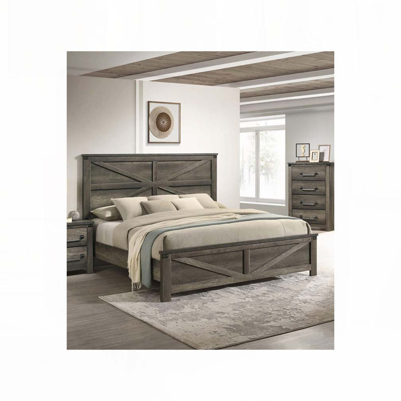 Rustic Wood Platform Bed