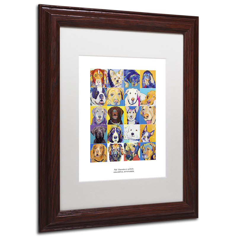 Modern & Contemporary, 14" H x 11" W x 0.5" D, White, Brown Framed