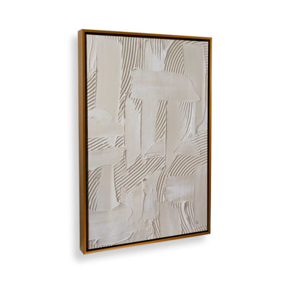 Neutral Brushstroke Harmony Canvas Print