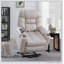 Fauteuil inclinable électrique en cuir ivoire avec fonction de levage, chauffage et massage