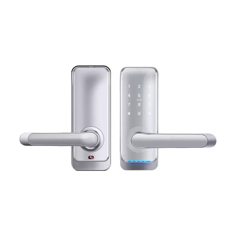 Keyless Smart Door Lever with with Bluetooth Capability, Gloss Silver