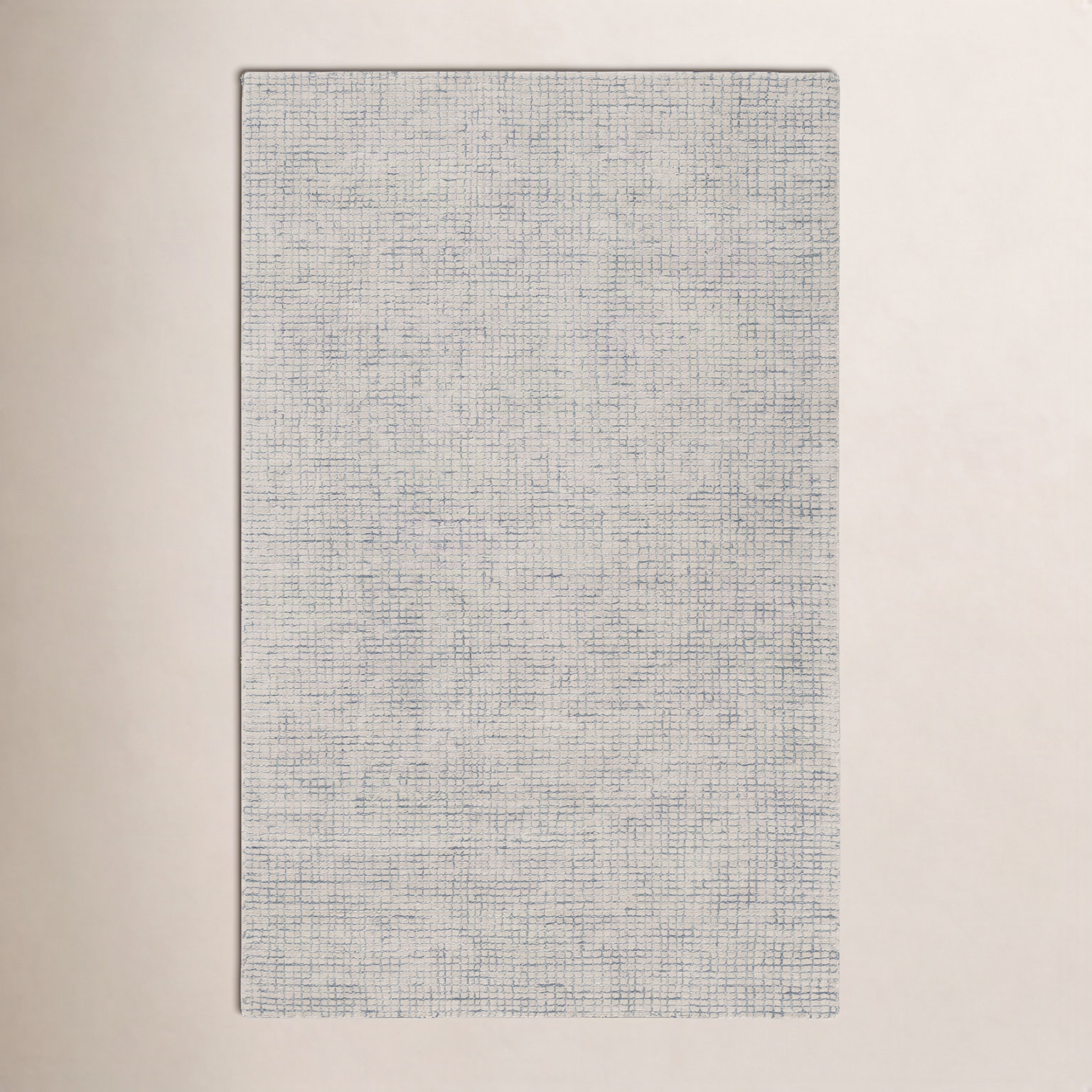 Hand-Tufted Striped Wool Rug, Ivory / Blue, Rectangle 8'9" x 11'9"