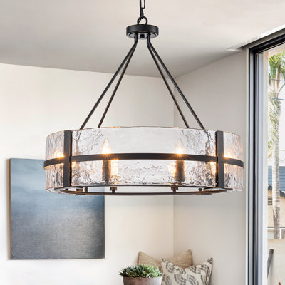 8-Light Dimmable Drum Chandelier