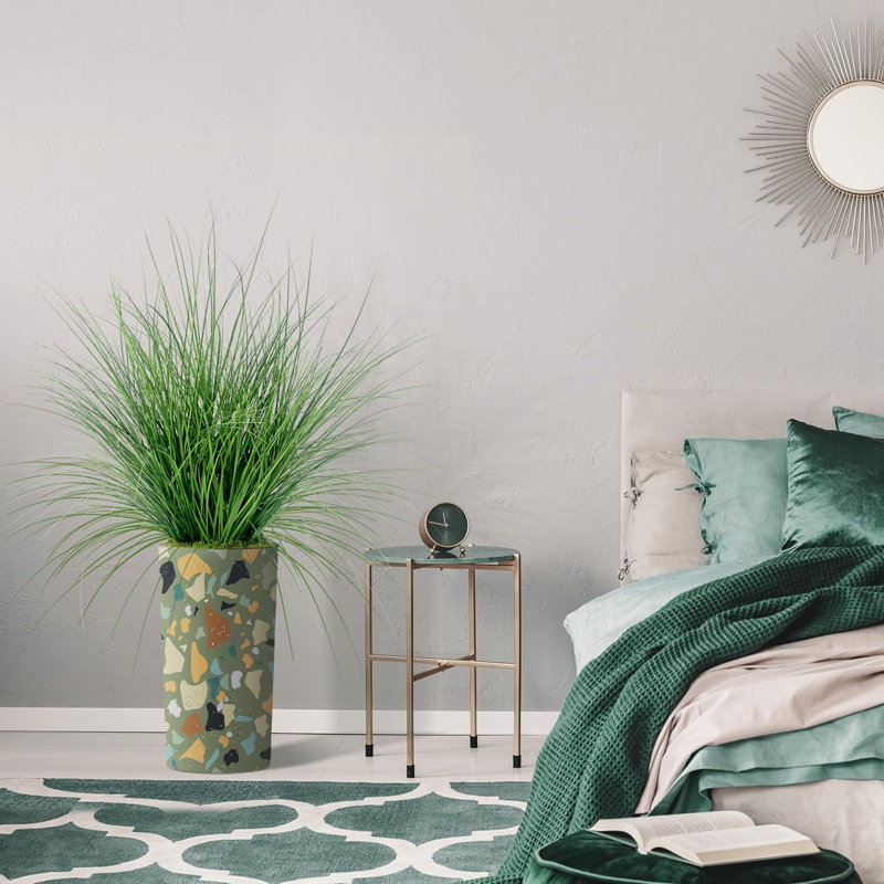 Arbre à oignon en soie - Plantes artificielles dans la décoration de sol extérieure moderne, Bloc de couleur vert