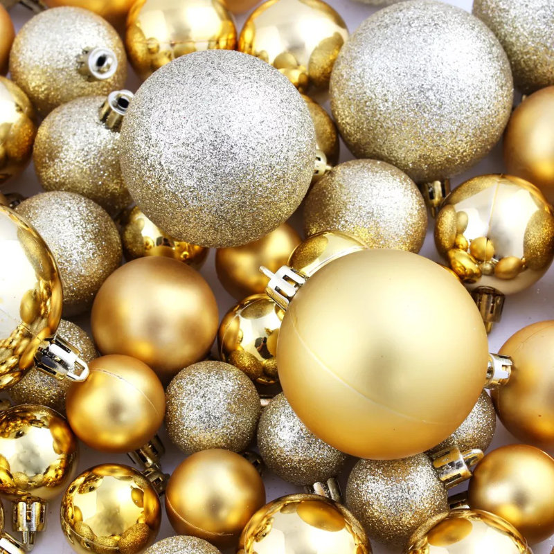 6cm Solid Colour 节日装饰品 Bauble, Gold