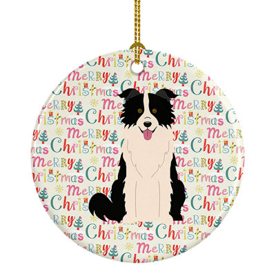 Ornement suspendu Merry Christmas Border Collie