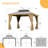 Cavus Outdoor Aluminum Patio Gazebo with Galvanized Steel Double Roof-86867016
