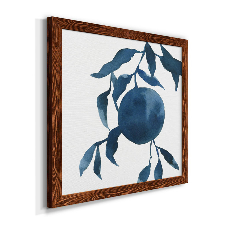 Toile encadrée Indigo Oranges IV-Premium - prête à être accrochée, Cadre en érable, H 17 po x l 17 po x P 1,5 po