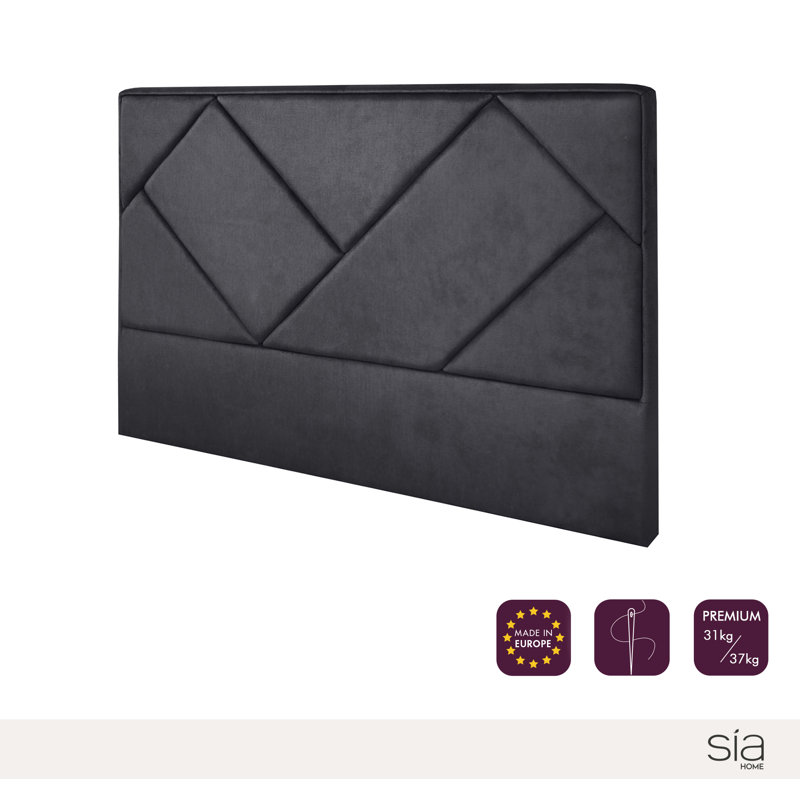 Inga Headboard, Charcoal Grey, European Double (140 x 200cm)