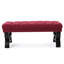 Red Fabric Bench With Classic Button Tufting And Diamond Stitching For Elegant Home Decor Stunning A Luxurious Appeal-786902483