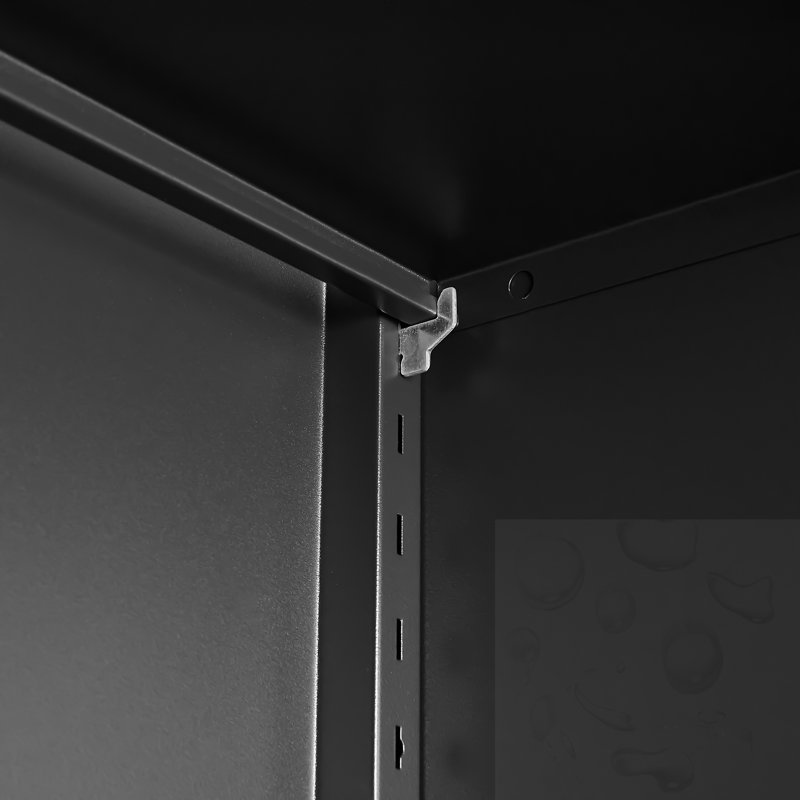 Armoire de cuisine en métal avec tablettes réglables, Black