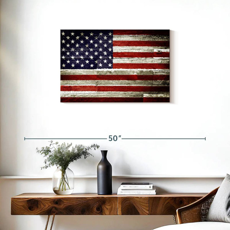Borges American Flag Rustic, 20" H x 30" W