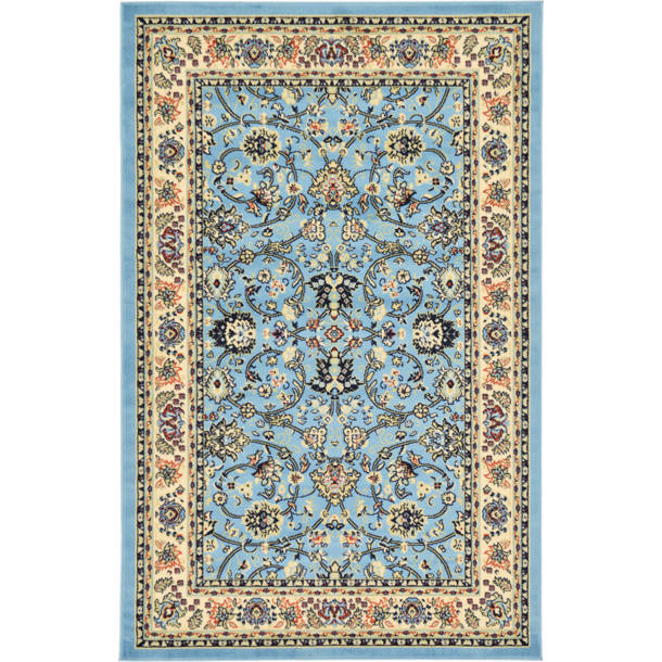 Charlton Home® Hanan Performance Turquoise Rug & Reviews | Wayfair