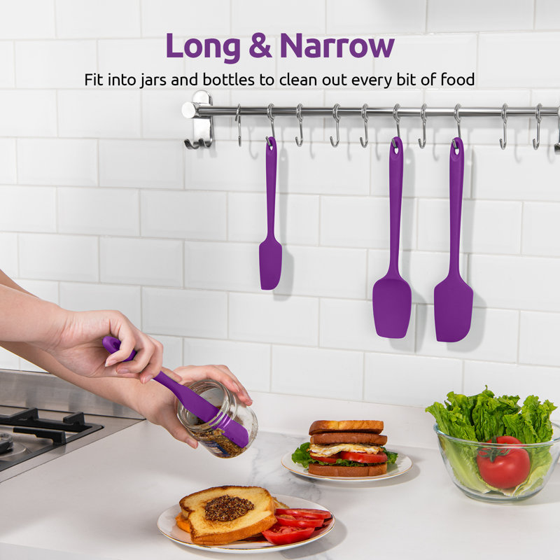 U-Taste 600ºF Heat-Resistant Silicone Spatula Set, 4-Piece BPA-Free Kitchen Baking Cooking Tools, Purple