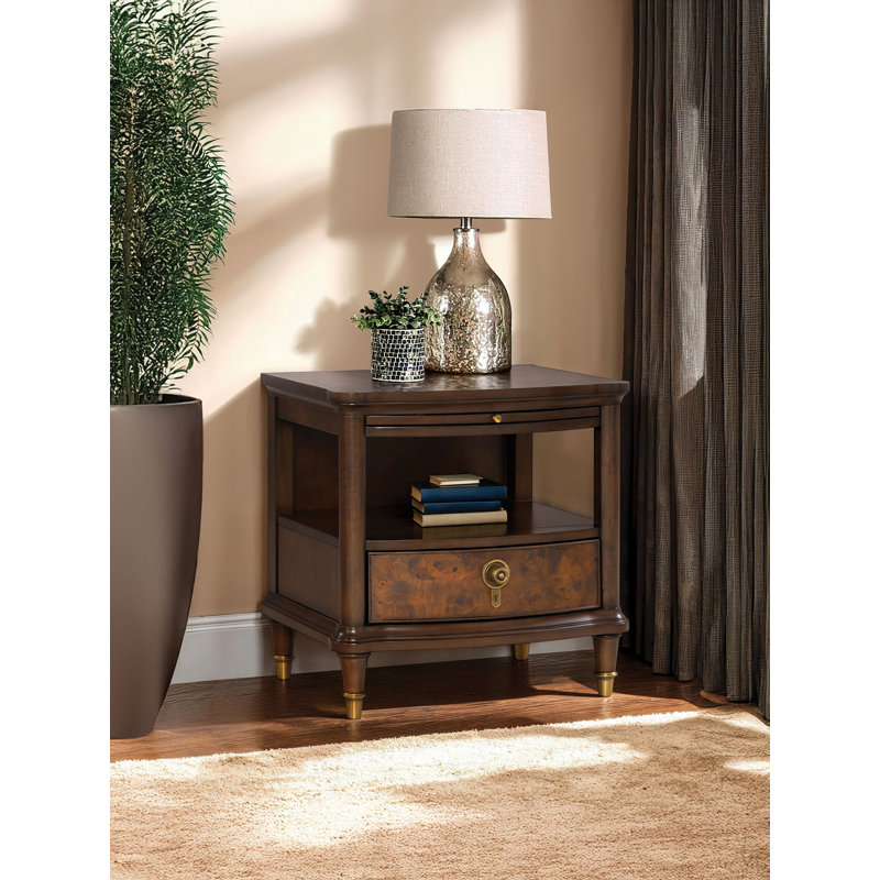 Table de bout de style moderne avec pieds dorés et boutons ronds 1 pièce