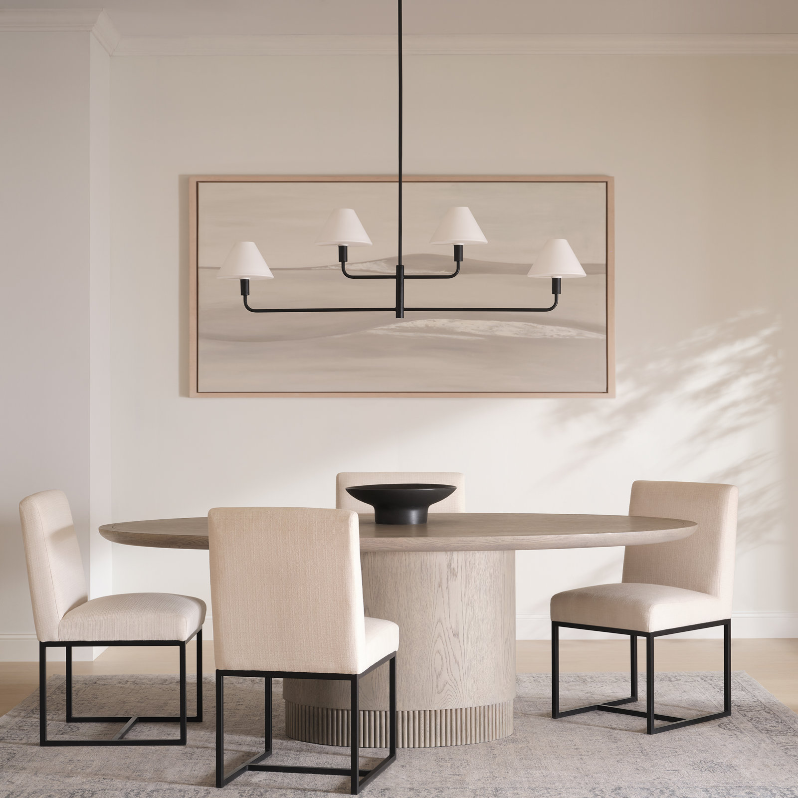 Kristin 4-Light Chandelier, Midnight Black