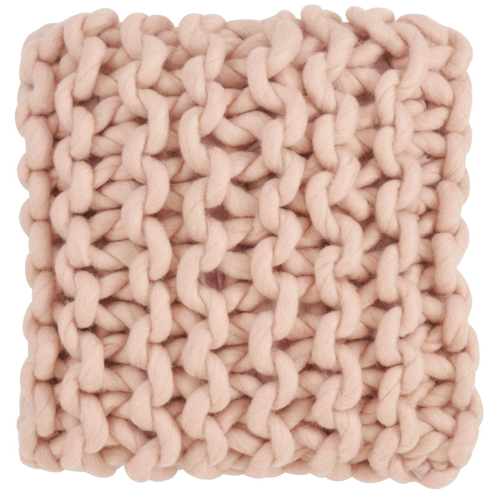 Zayn Wool Throw Pillow, Pink, Polyester/Polyfill