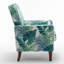 Fauteuil à motifs en mélange de polyester avec structure en bois de bouleau massif