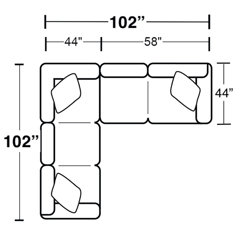 Canapé modulaire symétrique de 102 po de large Jeanne