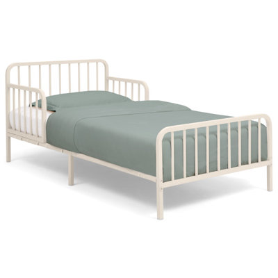 Lit pour tout-petit FINLEY en métal avec barreaux, couleur avoine