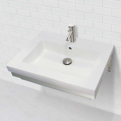 DECOLAV Classically Redefined 18.25'' White Vitreous China Rectangular Bathroom Sink with Overflow