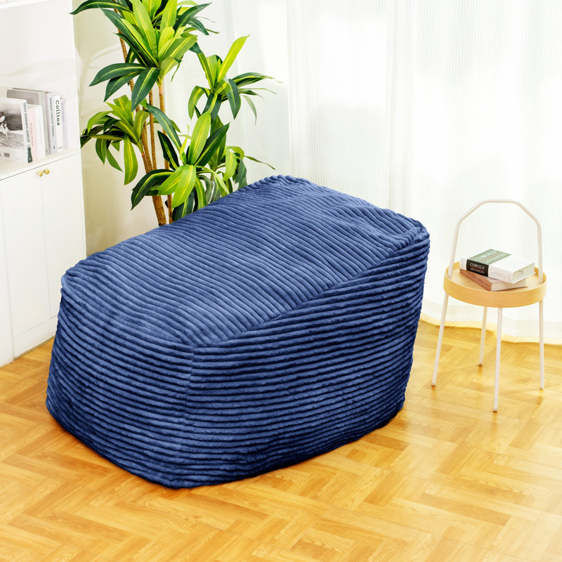 Fauteuil à billes classique en fausse fourrure, Fausse fourrure bleue