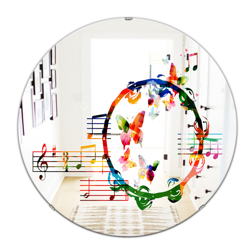 Miroir mural Music Notes III, H 23,6 po x l 23,6 po