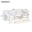 Twin Size Wood Platform Bed With Upholstered Headboard, Ample Storage, Charging Function, 7 - Color Led, Desk And White + Beige Cushion Of Multiple Station, Adjustable