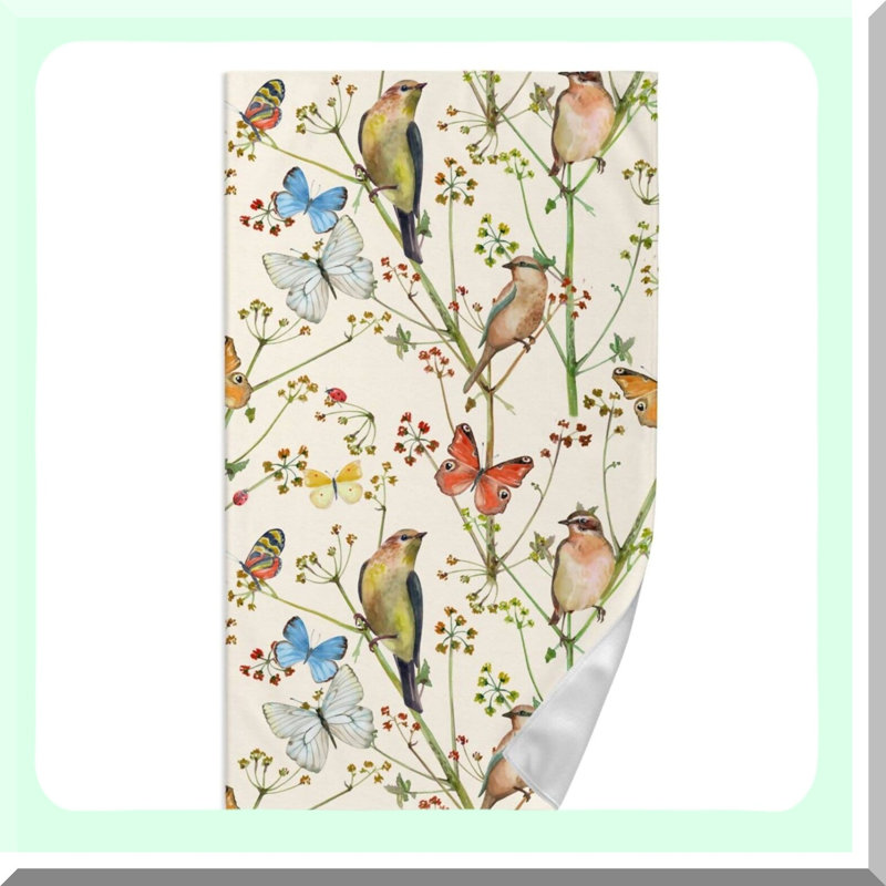 Spring Breeze Microfiber Dish Towel - Highly Absorbent, Soft & Decorative for Kitchen, Bathroom, Beach, Hotel, Gym, Spa, Yoga - 15.7 x 27.5 Inches