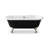 The Black and White 66 in. Double Ended Clawfoot Acrylic Tub with 7 in. Deck Mount Faucet Holes-137930987