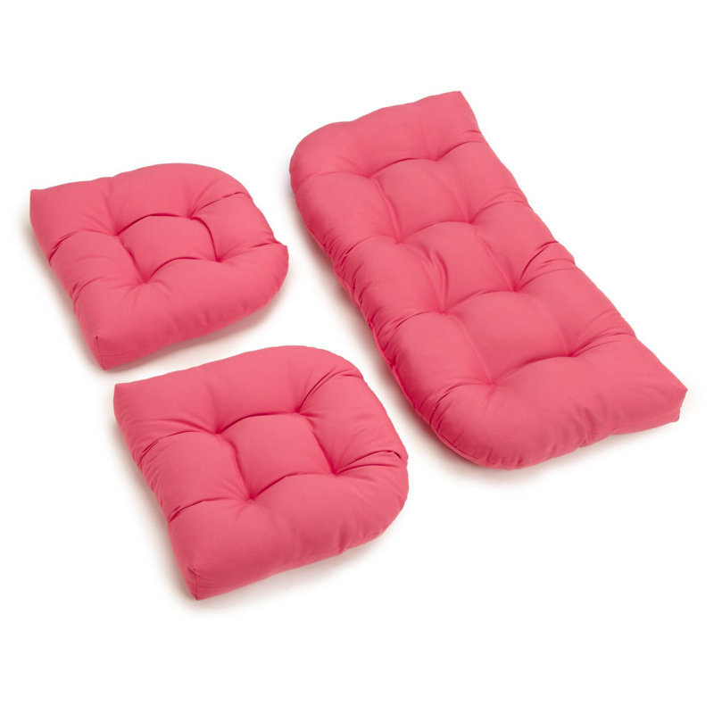 Outdoor 5'' Loveseat Seat Cushion, Bery Berry